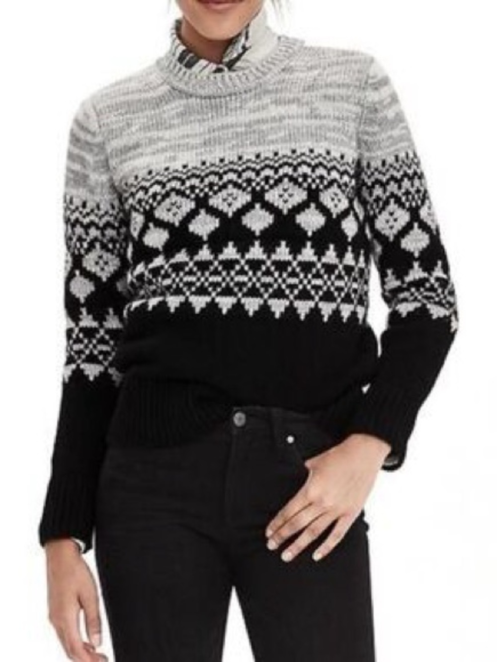 Banana Republic Italian Yarn Nordic Fair Isle Oversized Sweater Small